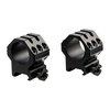 SIX-HOLE SKELETON RINGS ensure ultra-secure mounting for large optics on hard-recoiling rifles, featuring no-strip Torx® screws and quick-release hex nuts.