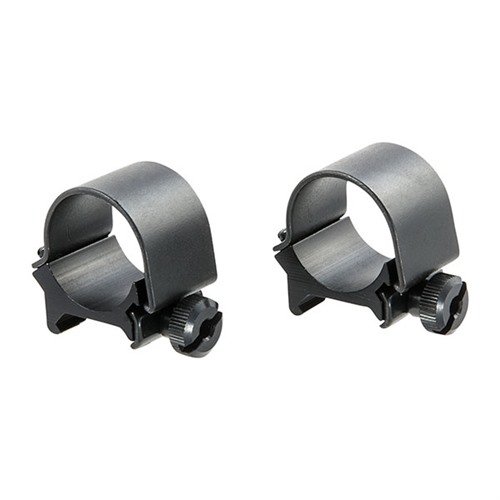 WEAVER's TOP MOUNT RINGS in Matte Blue offer durable aluminum and steel construction, available in multiple heights for optimal scope alignment.