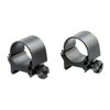 Discover Weaver's 1" Medium Top Mount Rings in Matte Blue, designed for optimal scope height and stability with aluminum and steel construction.