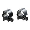 TOP MOUNT RINGS in Satin Blue offer durable aluminum and steel construction, perfect for various scope heights, ensuring a secure fit for optimal shooting performance.
