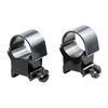 Weaver's 1" X-High Top Mount Rings in Satin Blue offer durable aluminum and steel construction, perfect for scopes with objectives up to 60mm.