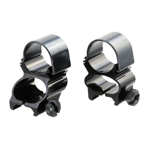 SEE-THRU MOUNT RINGS by WEAVER offer extra wide, oval design for easy use of iron sights or scopes, fitting Weaver Bases and providing 3/4" eye relief adjustment.