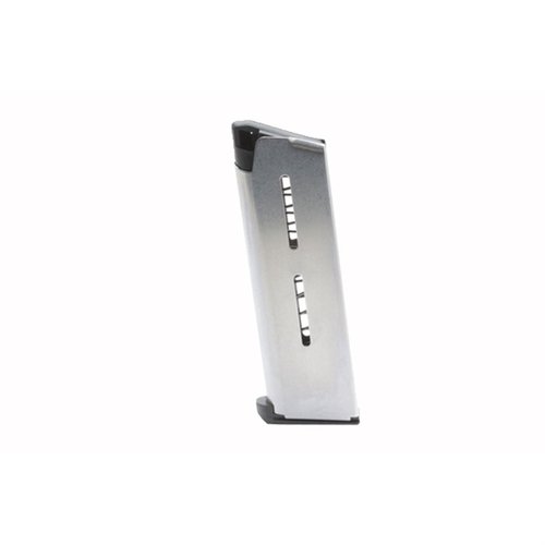 Wilson Combat 1911 Officer 45ACP magazines feature durable 17-7 stainless steel, self-lubricating followers, and a removable base for easy cleaning.