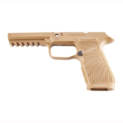 Upgrade your SIG-SAUER P320 with the Wilson Combat WCP320 grip module for enhanced control, reduced recoil, and improved ergonomics, available in tan.
