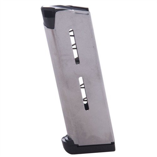 Tento 7-roundový zásobník Wilson Combat pro 1911 Officer .45 ACP je vyroben z 17-7 nerezové oceli, zajišťuje spolehlivé krmení a snadné čištění.